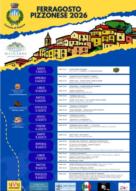 Locandina del Ferragosto Pizzonese 2026